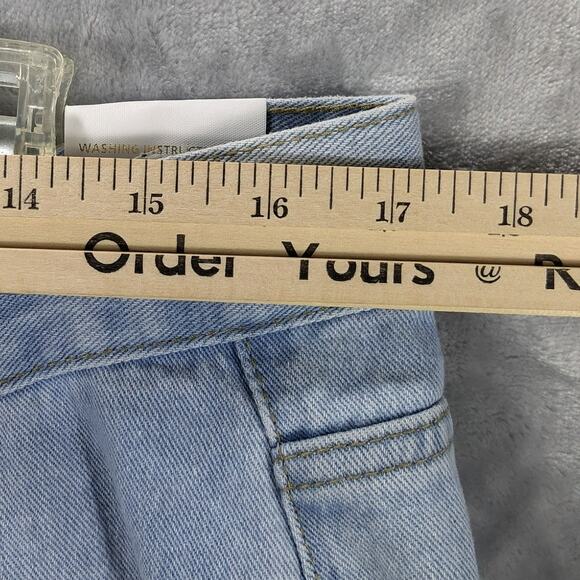 Potili Jeans Womens 18 Asymmetrical waist Light Wash Cropped Capri Distressed - Picture 8 of 10